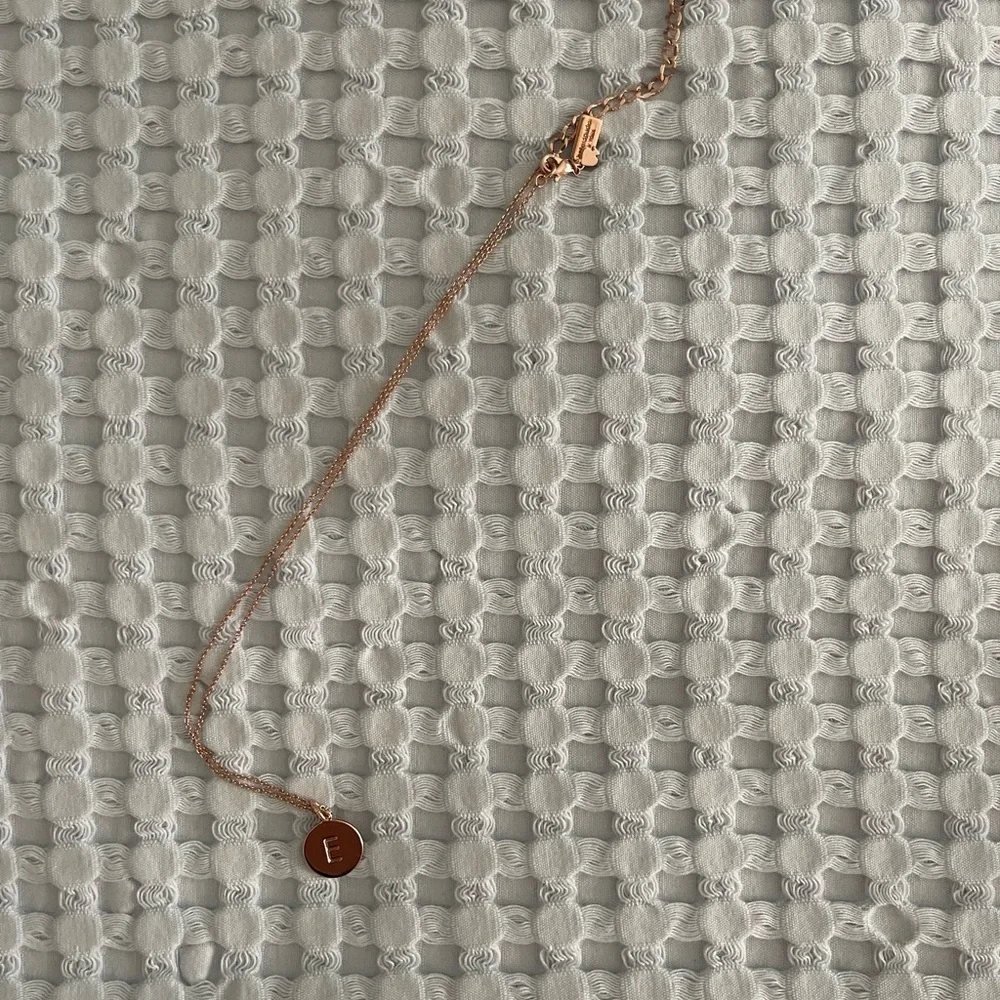 Kate Space ‘E’ rose gold pendant necklace - Picture 3 of 6